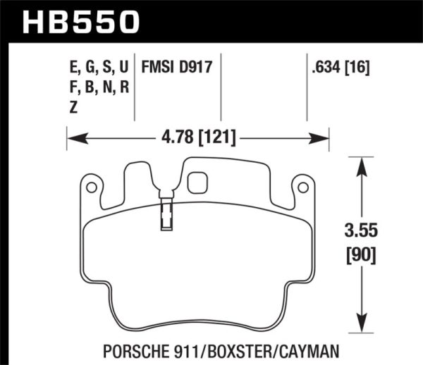 Hawk 98-05 Porsche 911 Front & Rear   00-07 Boxster   06 Cayman Front DTC-60 Race Brake Pads Fashion