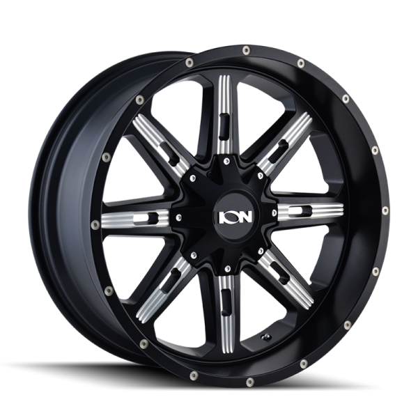 ION Type 184 20x9   5x127 BP   0mm Offset   87mm Hub Satin Black Milled Spokes Wheel Fashion