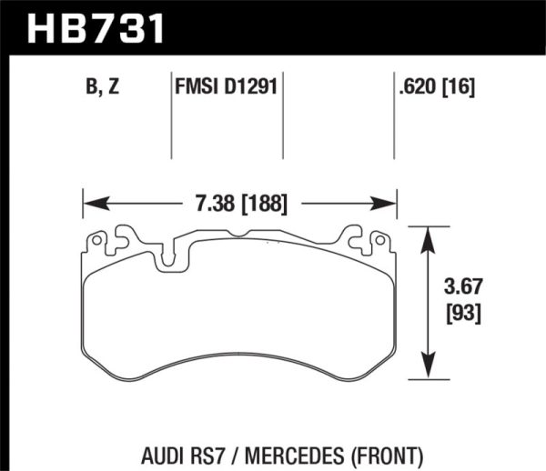 Hawk 13-16 Mercedes SL Class   16-17 Audi RS7  Performance Ceramic Front Brake Pads For Discount