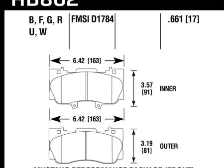 Hawk 16-17 Ford Mustang HP+ Street Front Brake Pads Cheap