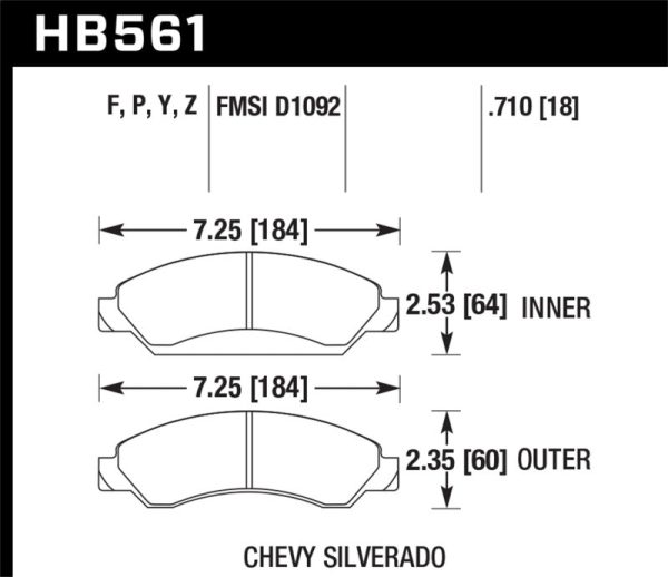 Hawk 07-08 Escalade 6.2   07-08 Avalanche Super Duty Front Brake Pads Discount