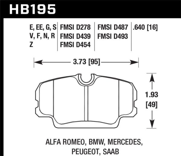 Hawk BMW 3 Series   Mercedes Benz 190 Series   Saab 900 9000 DTC-60 Race Front Brake Pads Discount