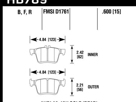 Hawk 15-17 Audi A3 A3 Quattro HPS 5.0 Rear Brake Pads Online Sale