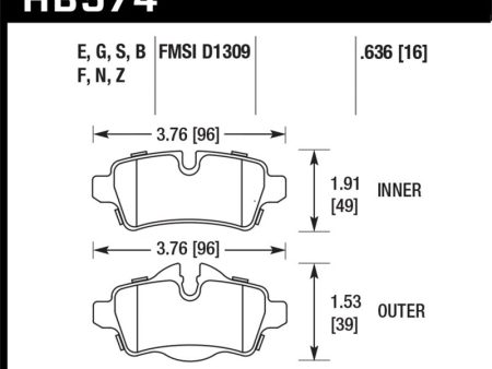 Hawk 07+ Mini Cooper HPS 5.0 Rear Brake Pads Online