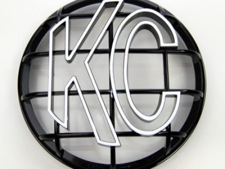 KC HiLiTES 6in. Round ABS Stone Guard for Apollo Lights (Single) - Black w White KC Logo For Sale