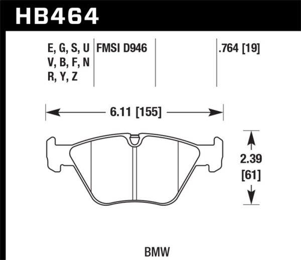 Hawk 2001-2006 BMW 330Ci HPS 5.0 Front Brake Pads Fashion