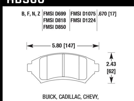 Hawk Buick  Cadillac  Chevy  Olds  Pontiac Front Performance Ceramic Street Brake Pads Online