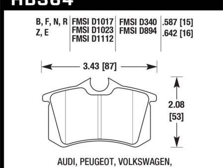 Hawk 2010-2013 Audi A3 TDI HPS 5.0 Rear Brake Pads Supply