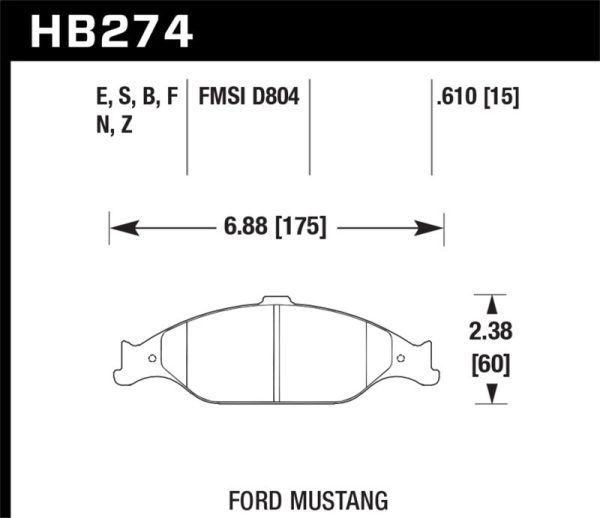 Hawk 96-10 Ford Mustang Blue 9012 Race Front Brake Pads Discount