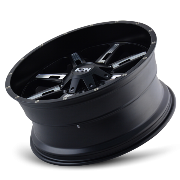 ION Type 184 20x9   5x127 BP   0mm Offset   87mm Hub Satin Black Milled Spokes Wheel Fashion