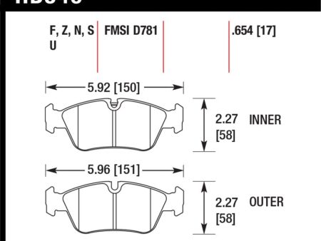 Hawk 08 BMW Z4 3.0L HPS 5.0 Front Brake Pads For Cheap