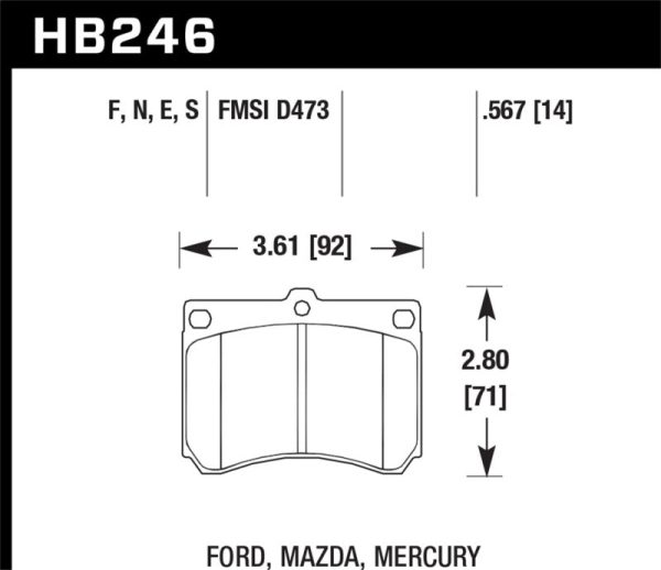 Hawk 91-02 Ford Escort   92-94 Mazda MX-3   90-95 Protege HPS Street Front Brake Pads Online