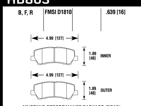 Hawk 16-17 Ford Mustang Brembo Package HPS 5.0 Rear Brake Pads For Cheap