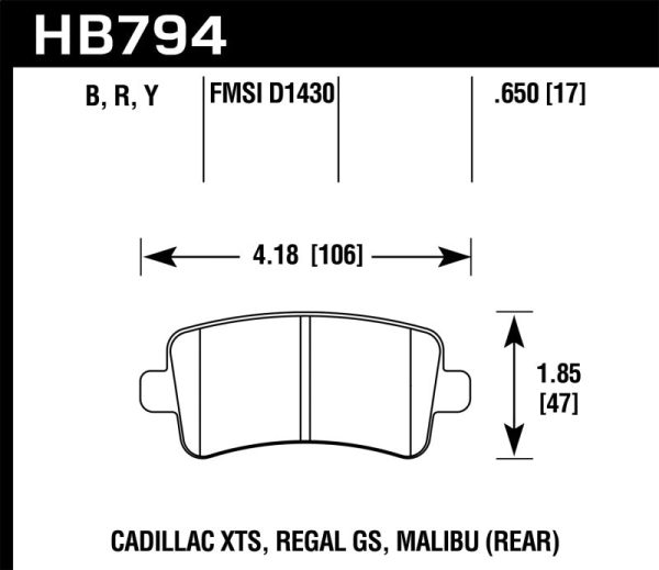 Hawk 13-15 Cadillac XTS Performance Ceramic Street Rear Brake Pads Online Hot Sale