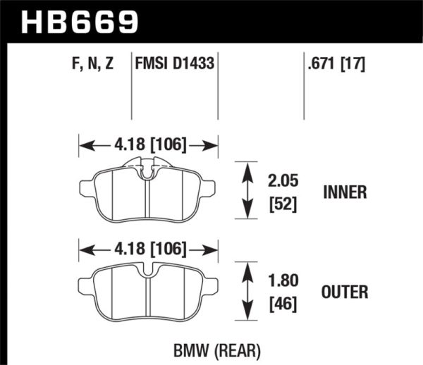 Hawk 09-12 BMW Z4 Rear Street Brake Pads Sale