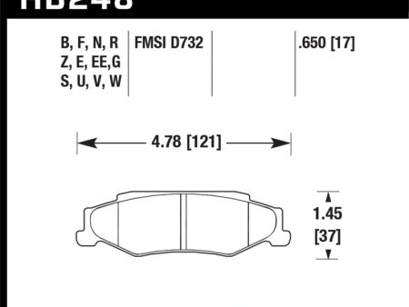 Hawk 2008-2009 Cadillac XLR Platinum HPS 5.0 Rear Brake Pads Online Sale