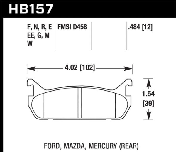 Hawk 91-96 Ford Escort GT   90-93 Mazda Miata DTC-60 Rear Race Brake Pads Hot on Sale