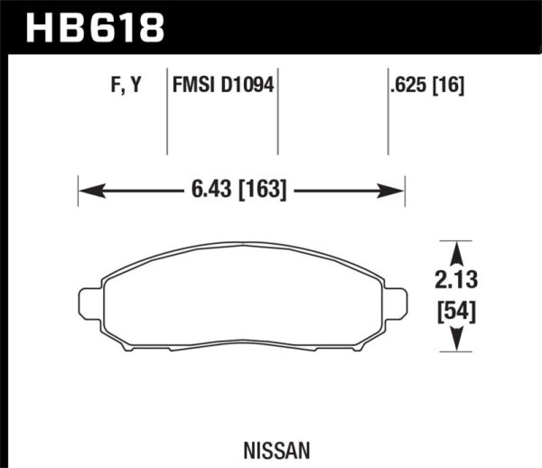 Hawk 05-15 Nissan Frontier 2WD 4WD   05-15 Nissan Xterra HPS Street Front Brake Pads Supply