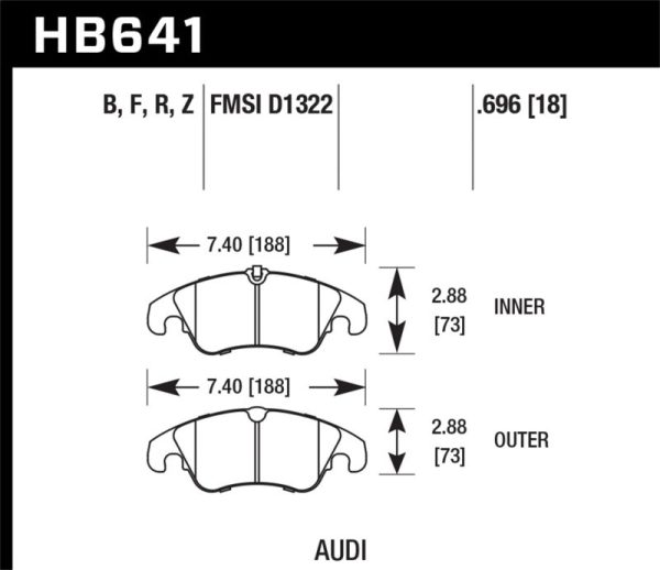 Hawk 2009-2014 Audi A4 HPS 5.0 Front Brake Pads Supply