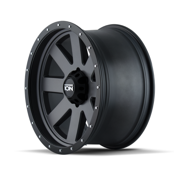 ION Type 134 17x8.5   5x114.3 BP   -6mm Offset   72.6mm Hub Matte Gunmetal Black Beadlock Wheel Sale