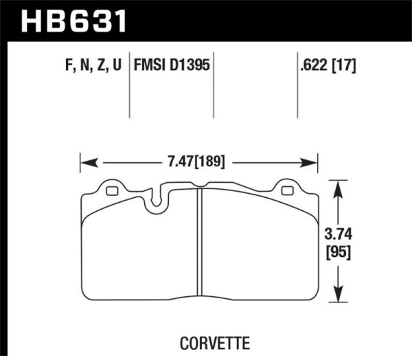 Hawk 09-11 Corvette Z06 ZR-1 (w Carbon Ceramic Brake Package and Iron rotors) HP+ Autocross Front Br on Sale