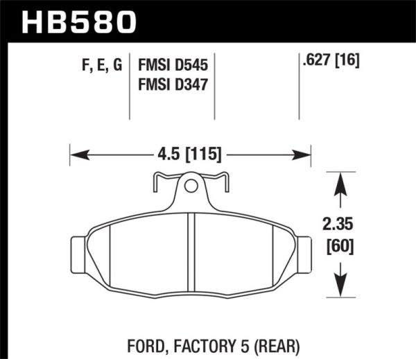 Hawk 86-92 Ford Taurus SHO   89-92 Ford Thunderbird Super Coupe DTC-60 Race Rear Brake Pads Online