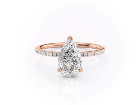 The Pave Kamellie Set With A 1.5 Carat Pear Lab Diamond For Discount