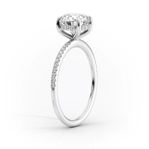 The Pave Kamellie Set With A 2 Carat Round Lab Diamond on Sale