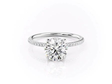 The Pave Kamellie Set With A 2 Carat Round Lab Diamond on Sale