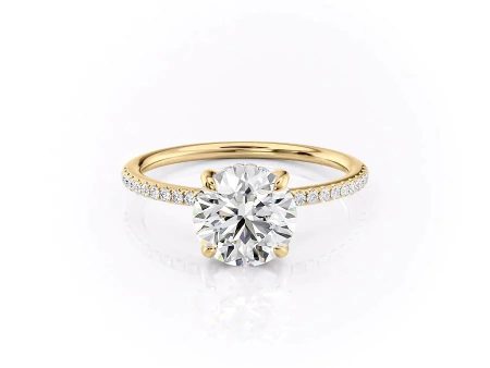 The Pave Kamellie Set With A 1.5 Carat Round Lab Diamond Fashion