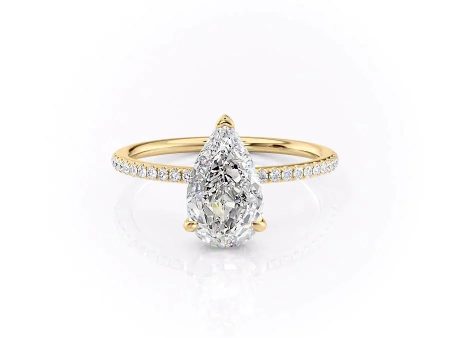 The Pave Kamellie Set With A 1.5 Carat Pear Lab Diamond Online Hot Sale