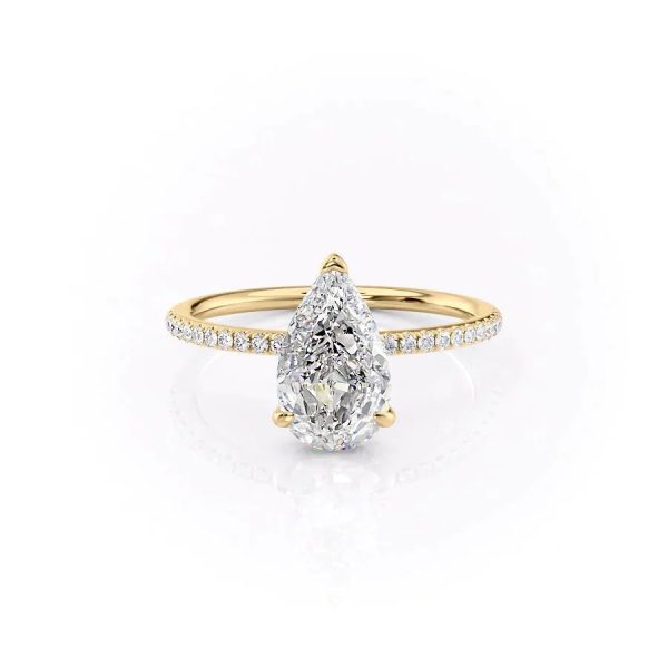 The Pave Kamellie Set With A 1.5 Carat Pear Lab Diamond Online Hot Sale